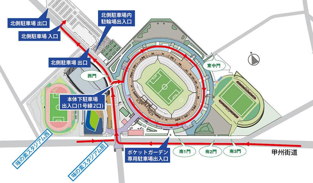 味スタ　自転車アクセス用地図